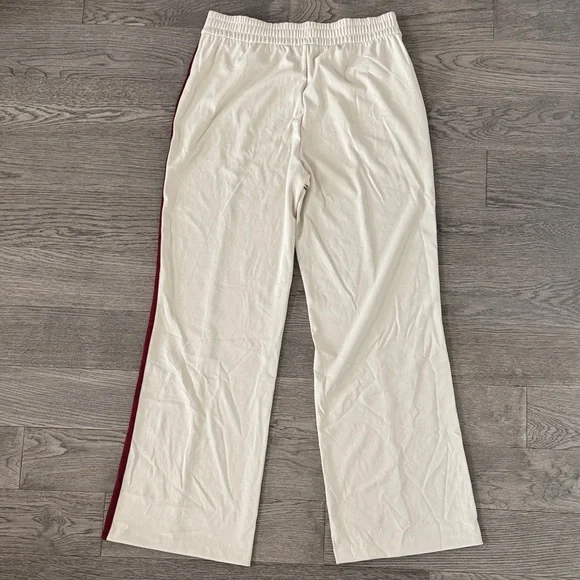 🌼ATHLETA🌼 Finish Line Track Pants with Burgundy Stripes, Size L - Picture 7 of 11